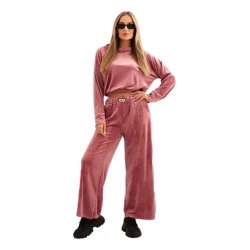 Moteriškas rožinis aksominis komplektas Rizo