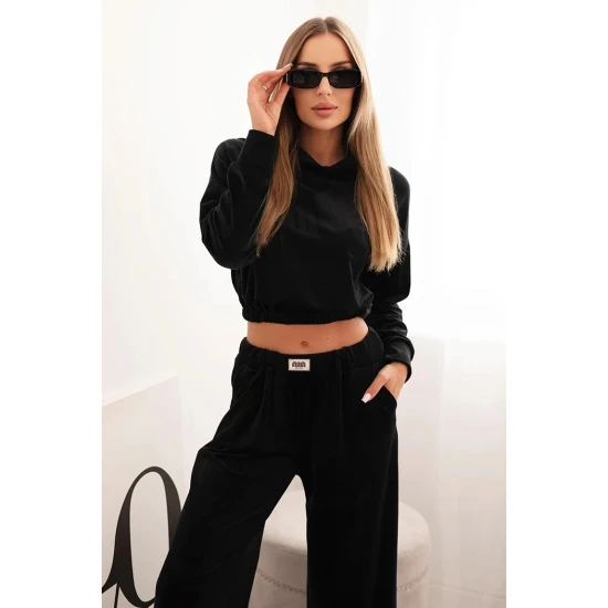 Moteriškas juodas aksominis komplektas Rizo Moteriški komplektai