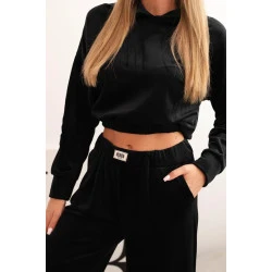 Moteriškas juodas aksominis komplektas Rizo