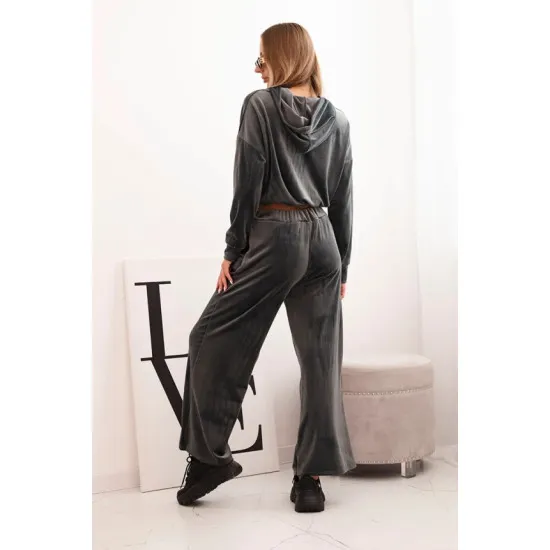 Women's dark grey velvet set Rizo Women's suits