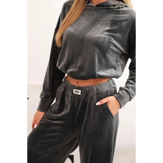 Women's dark grey velvet set Rizo Women's suits