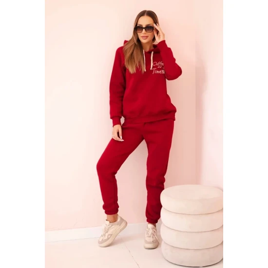 Moteriškas raudonas komplektas Coffe Moteriški komplektai