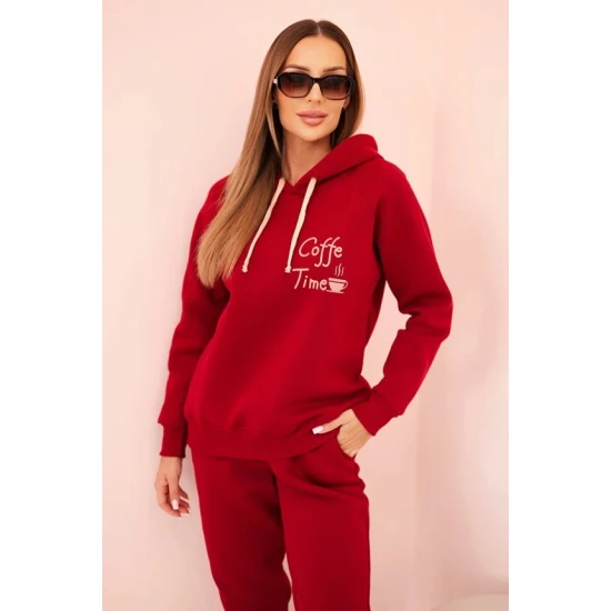 Moteriškas raudonas komplektas Coffe Moteriški komplektai
