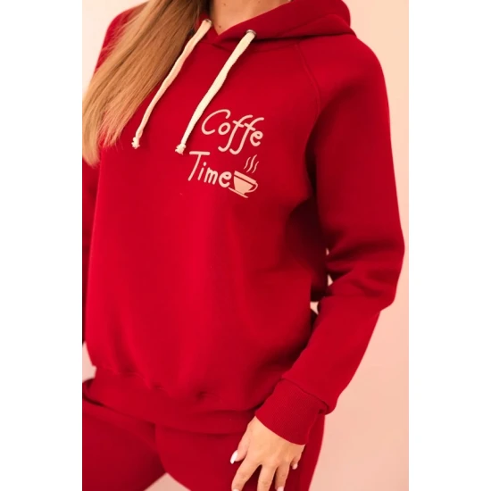Moteriškas raudonas komplektas Coffe Moteriški komplektai