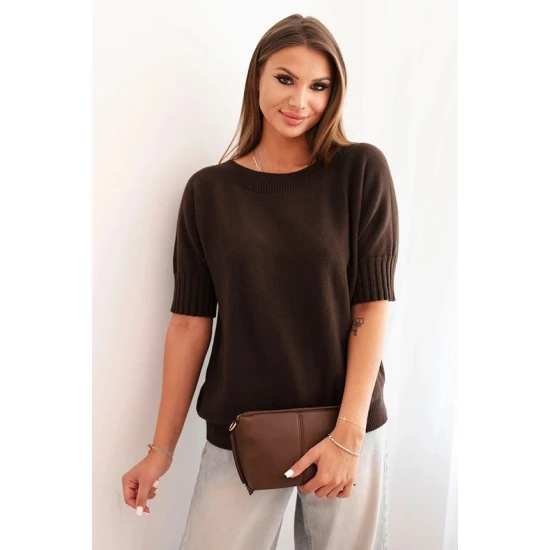 Moteriškas tamsiai rudas megztinis Aleta Moteriški megztiniai