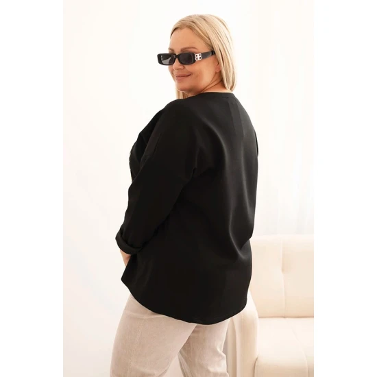 Moteriškas juodos spalvos džemperis Adore Džemperiai be gobtuvo