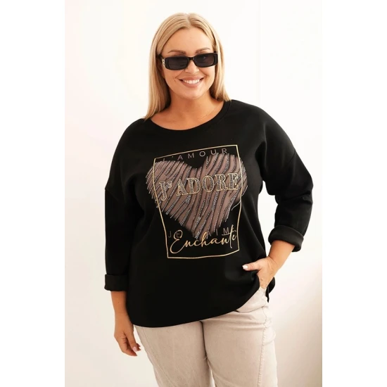 Moteriškas juodos spalvos džemperis Adore Džemperiai be gobtuvo