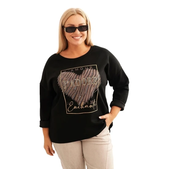 Moteriškas juodos spalvos džemperis Adore Džemperiai be gobtuvo