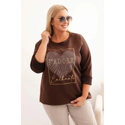 Moteriškas tamsiai rudos spalvos džemperis Adore