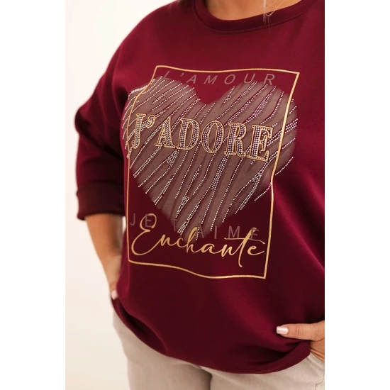 Moteriškas bordo spalvos džemperis Adore Džemperiai be gobtuvo