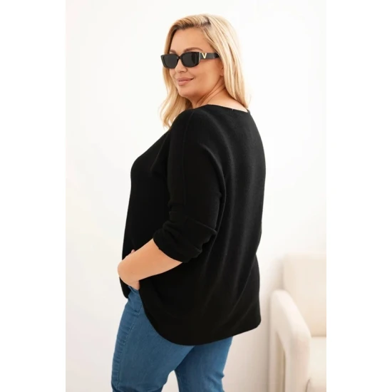 Moteriškas juodas megztinis Minos Megztiniai