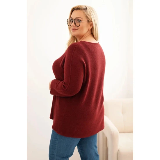 Moteriškas bordo megztinis Minos Megztiniai