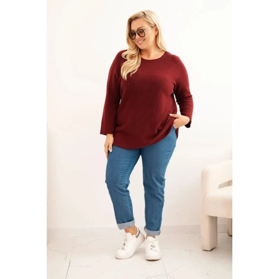 Moteriškas bordo megztinis Minos Megztiniai