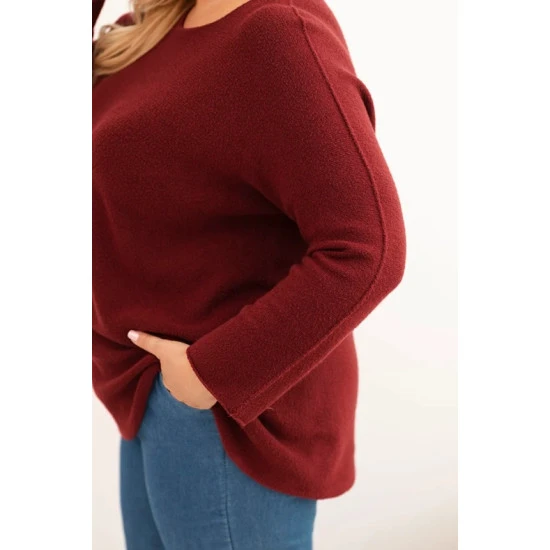 Moteriškas bordo megztinis Minos Megztiniai