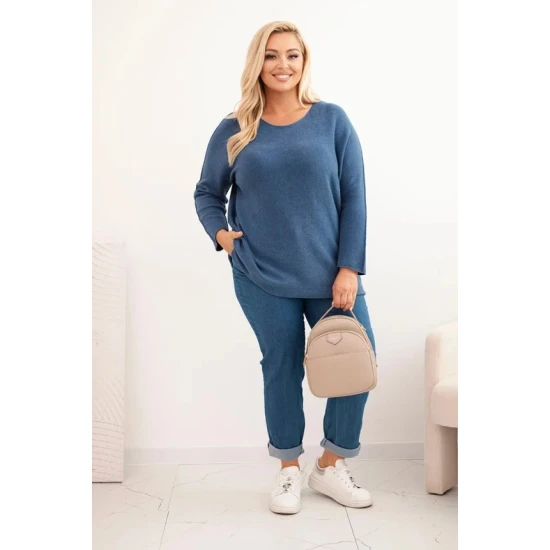 Moteriškas mėlynas megztinis Minos Megztiniai