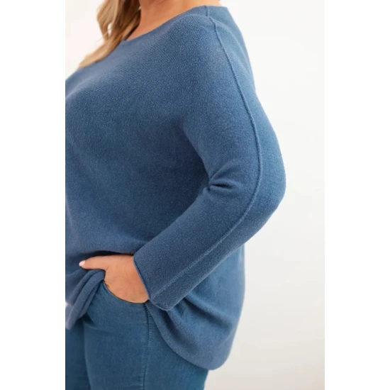 Moteriškas mėlynas megztinis Minos Megztiniai