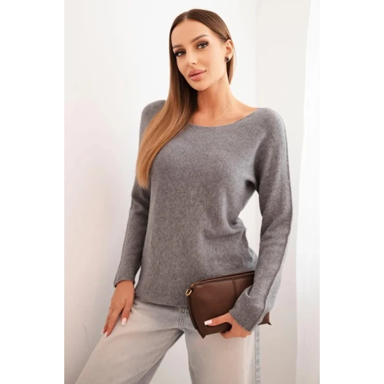 Moteriškas tamsiai pilkos spalvos megztinis Romil Moteriški megztiniai