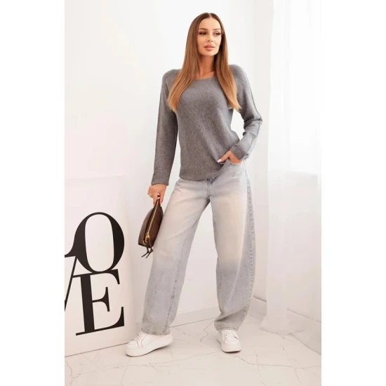 Moteriškas tamsiai pilkos spalvos megztinis Romil Moteriški megztiniai