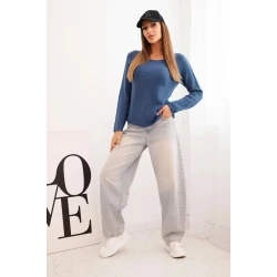 Moteriškas tamsiai mėlynos spalvos megztinis Romil