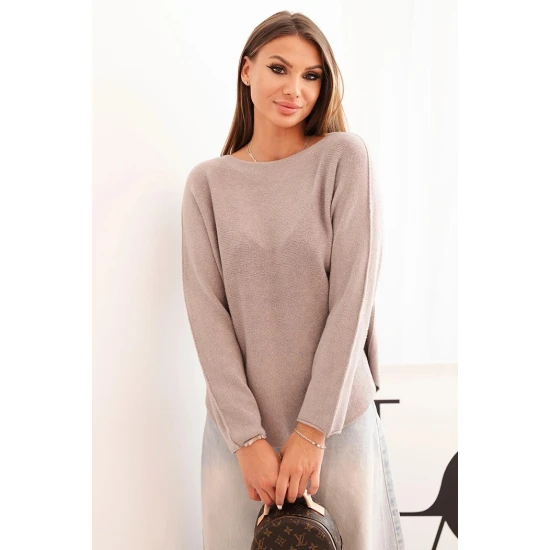 Moteriškas tamsiai rusvos spalvos megztinis Romil Moteriški megztiniai