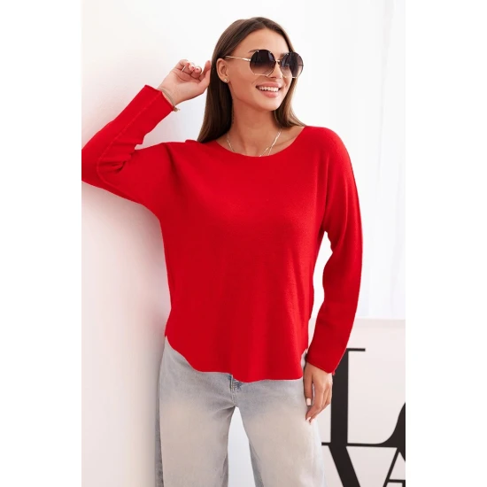 Moteriškas raudonos spalvos megztinis Romil Moteriški megztiniai