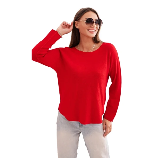 Moteriškas raudonos spalvos megztinis Romil Moteriški megztiniai