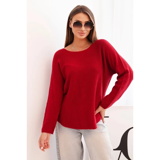Moteriškas bordo spalvos megztinis Romil Moteriški megztiniai