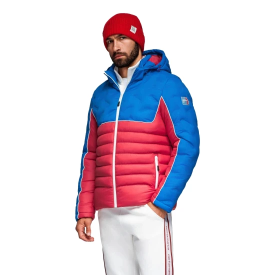 Vyriška žieminė raudona/mėlyna striukė Flam Žieminės striukės