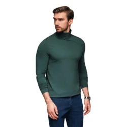Vyriškas žalias megztinis su aukštu kaklu Mark