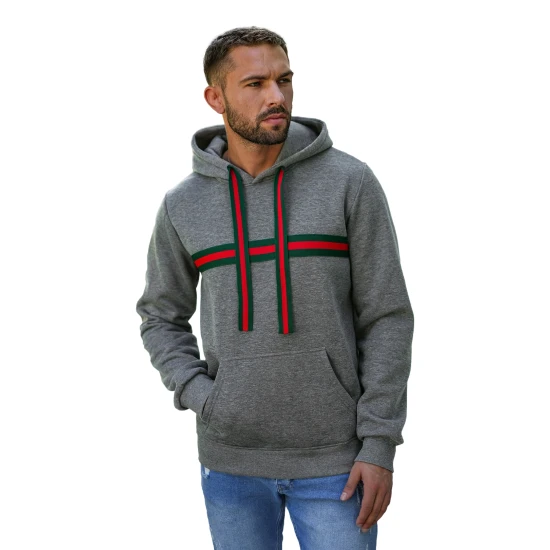 Vyriškas pilkas džemperis su gobtuvu Glum Džemperiai su gobtuvu