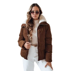 Moteriška žieminė tamsiai ruda striukė Trendy