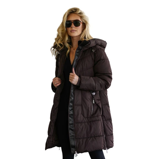 Moteriška tamsiai ruda žieminė striukė Flint Moteriškos striukės