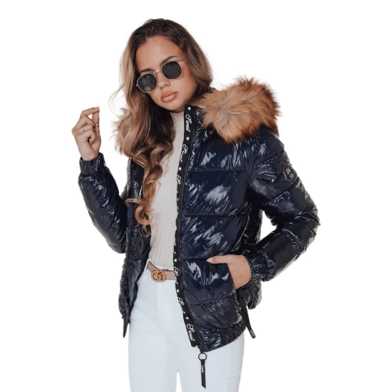 Moteriška blizgi tamsiai mėlyna striukė Melani Moteriškos striukės