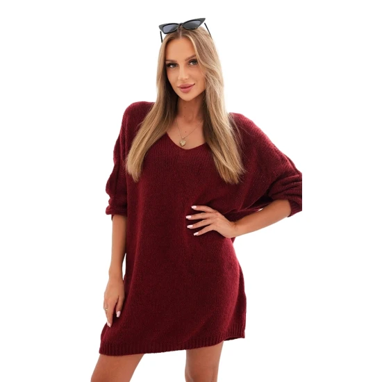 Moteriška bordo suknelė Calon PLIUS dydžio suknelės