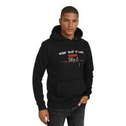 Vyriškas juodas džemperis su gobtuvu Denim