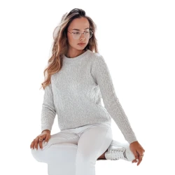 Moteriškas šviesiai pilkas megztinis Bravina 