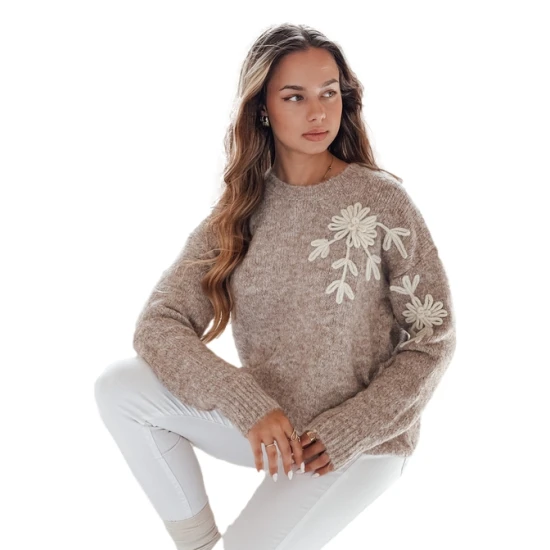 Moteriškas tamsiai rusvas megztinis Daga Džemperiai