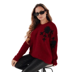 Moteriškas bordo megztinis Daga