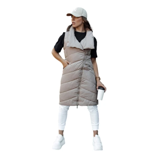 Moteriškas rusva liemenė be gobtuvo Serkis Moteriškos liemenės