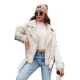Moteriška balta striukė su kailiuku Lever Moteriškos striukės