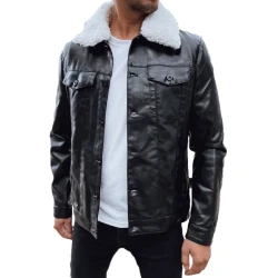 Vyriška juoda odinė striukė Rocks