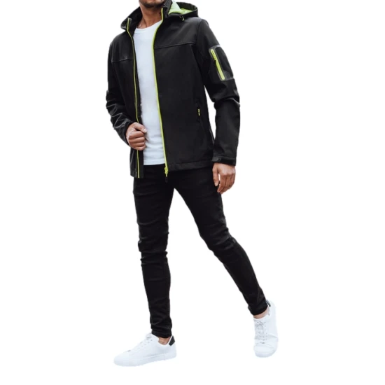 Vyriška juoda striukė su gobtuvu Retro Vyriškos Striukės ir Paltai