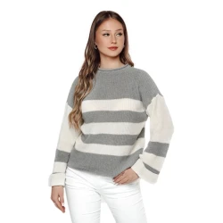 Moteriškas pilkas/baltas megztinis Tango