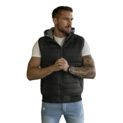 Juoda liemenė su gobtuvu Naron