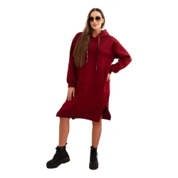 Moteriška pašiltinta bordo suknelė su gobtuvu Leagve