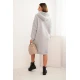 Moteriška pašiltinta šviesiai pilka suknelė su gobtuvu Leagve Ilgos suknelės