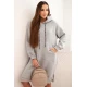 Moteriška pašiltinta šviesiai pilka suknelė su gobtuvu Leagve Ilgos suknelės