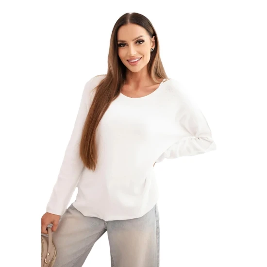 Moteriškas baltos spalvos megztinis Romil Moteriški megztiniai