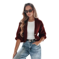 Moteriškas bordo megztinis Lorel