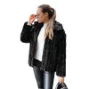 Women's black fur hooded jacket Marly Women's jackets